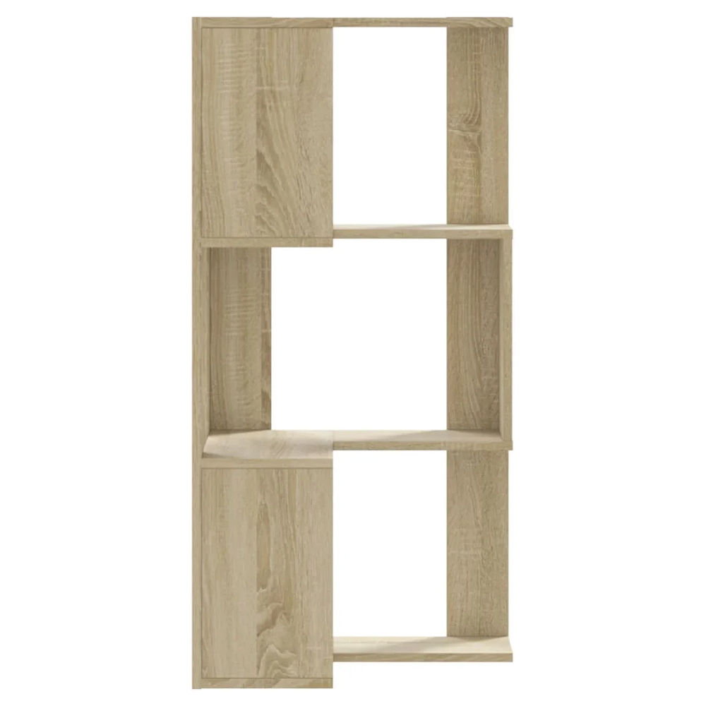 Garner Wooden Corner Bookcase With 3 Shelves In Sonoma Oak