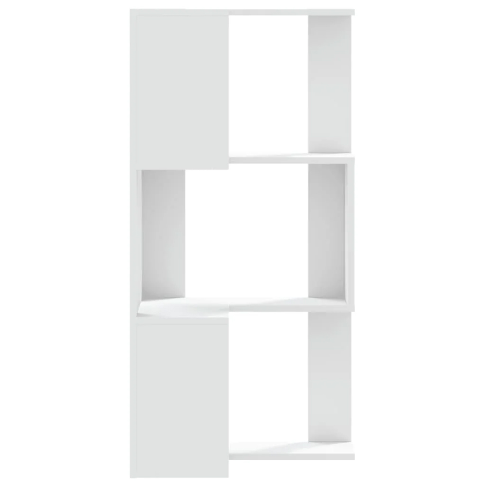 Garner Wooden Corner Bookcase With 3 Shelves In White