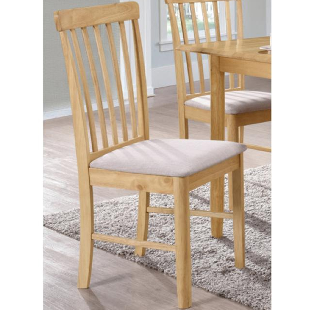 Garnet Oak Wooden Dining Chairs With Fabric Seat In Pair