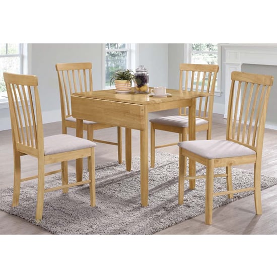 Read more about Garnet square drop leaf dining set with 4 chairs