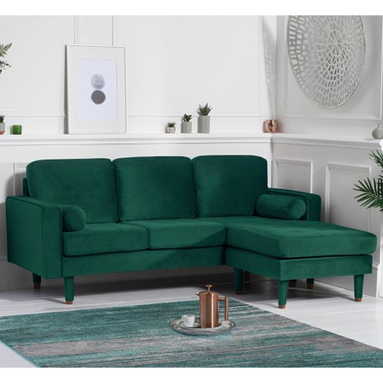 Garren Velvet Reversible Corner Chaise Sofa In Green_2