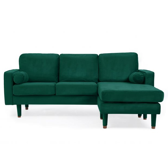 Garren Velvet Reversible Corner Chaise Sofa In Green_3
