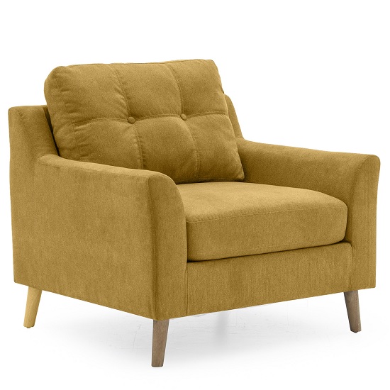 Garrick Fabric Sofa Chair In Citrus With Wooden Legs | Furniture in Fashion