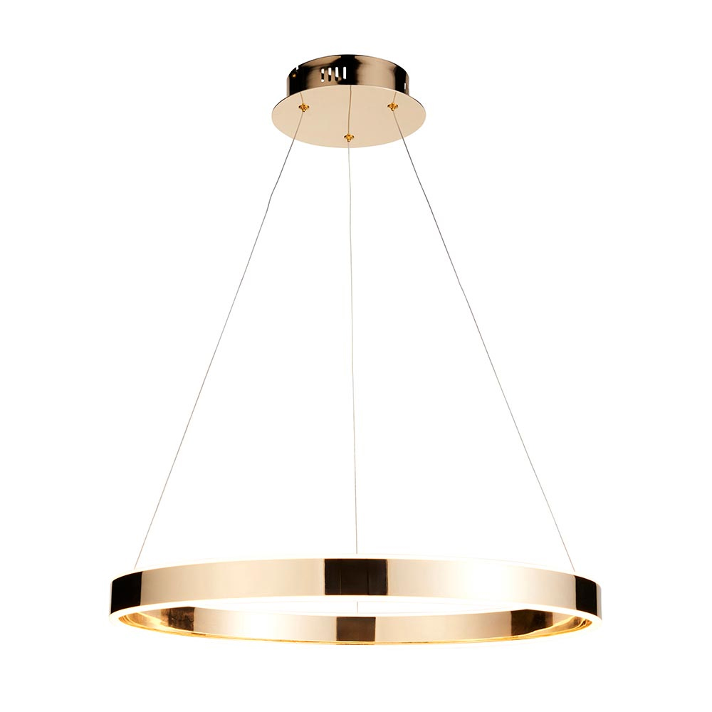 Garwood LED Frosted Glass Ceiling Pendant Light In Gold