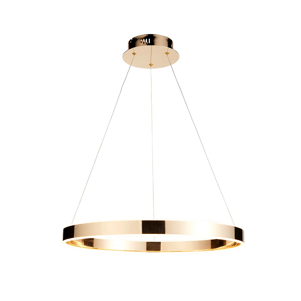 Garwood LED Frosted Glass Ceiling Pendant Light In Gold