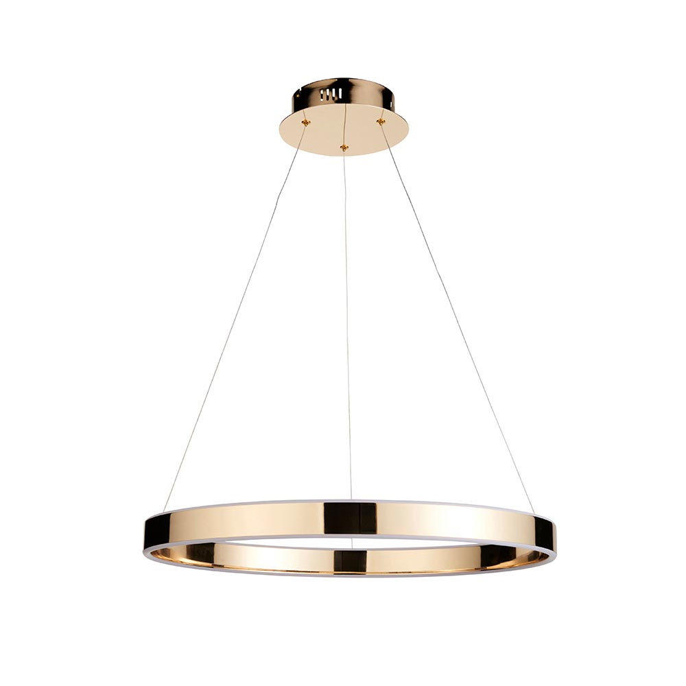 Garwood LED Frosted Glass Ceiling Pendant Light In Gold