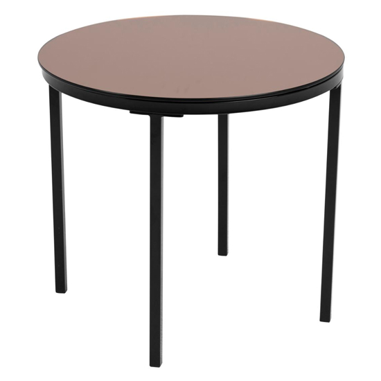 Garwood Mirrored Glass Side Table In Bronze With Black Legs_2