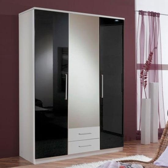 Photo of Gastineau wardrobe in alpine white with 2 drawer and mirror