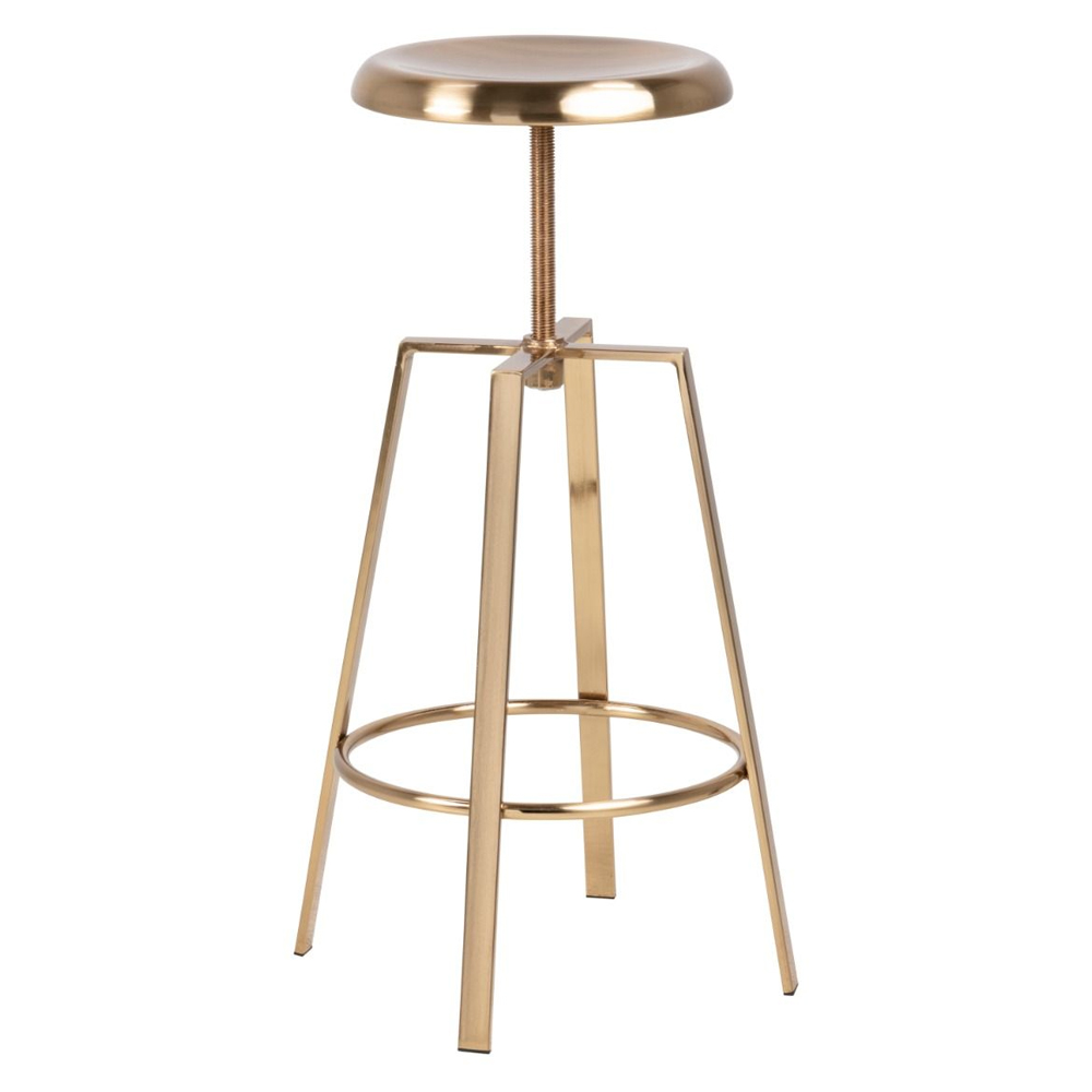 Gastonia Gold Metal Bar Stools In Pair