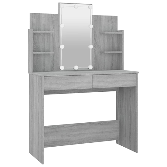 Gatik Wooden Dressing Table Set In Grey Sonoma Oak With LED_6