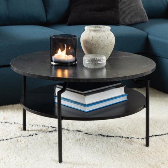 Product photograph of Gatineau Melamine Coffee Table Round In Black from Furniture in Fashion