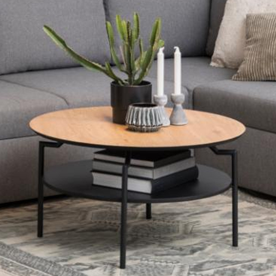 Product photograph of Gatineau Round Wooden Coffee Table In Matt Wild Oak from Furniture in Fashion