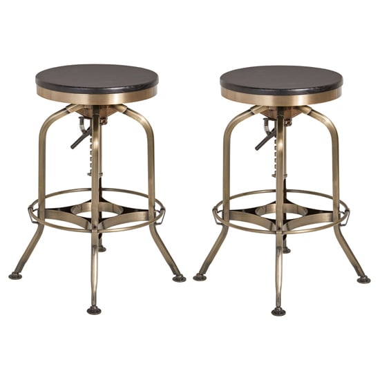 Read more about Dschubba brass steel bar stools with ash wooden seat in a pair