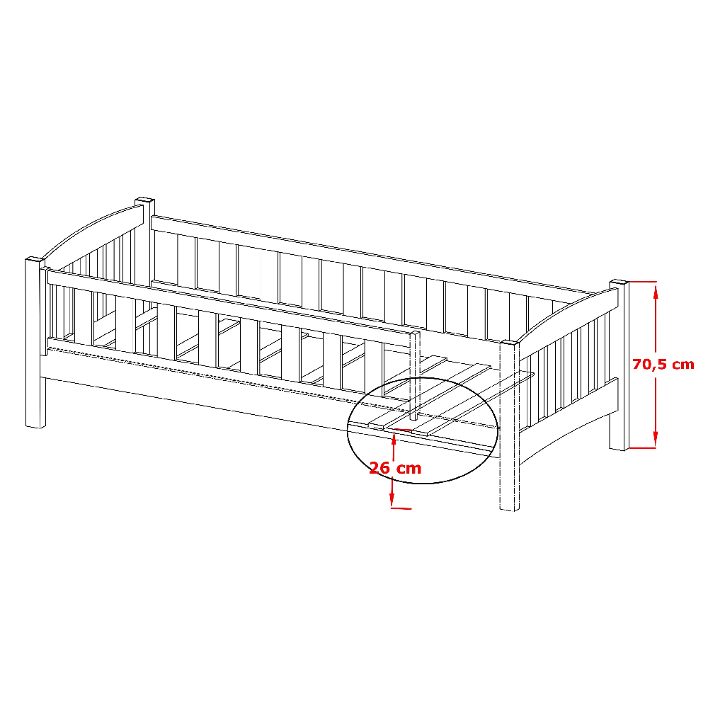 Gautier Wooden Day Bed With Foam Mattress In Matt White