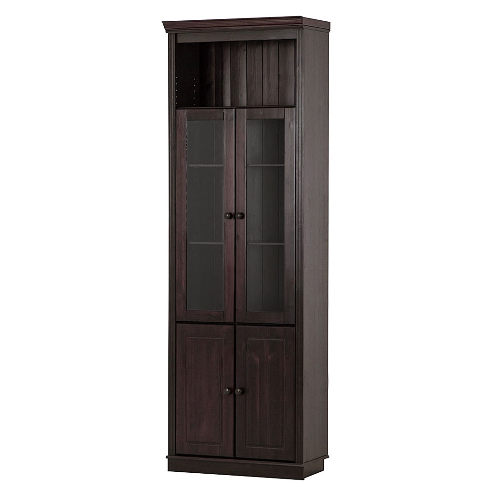 Gavrel Tall Wooden Display Unit with 4 Doors in Brown
