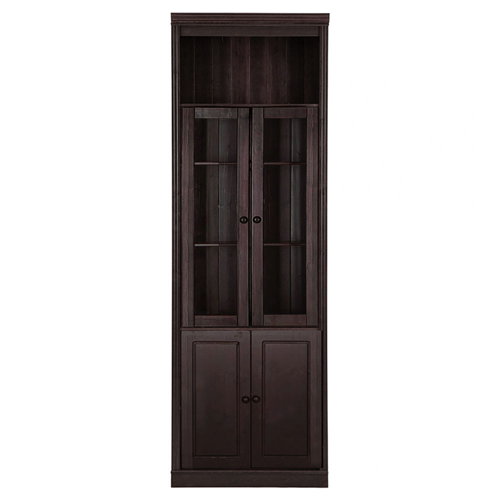 Gavrel Tall Wooden Display Unit with 4 Doors in Brown