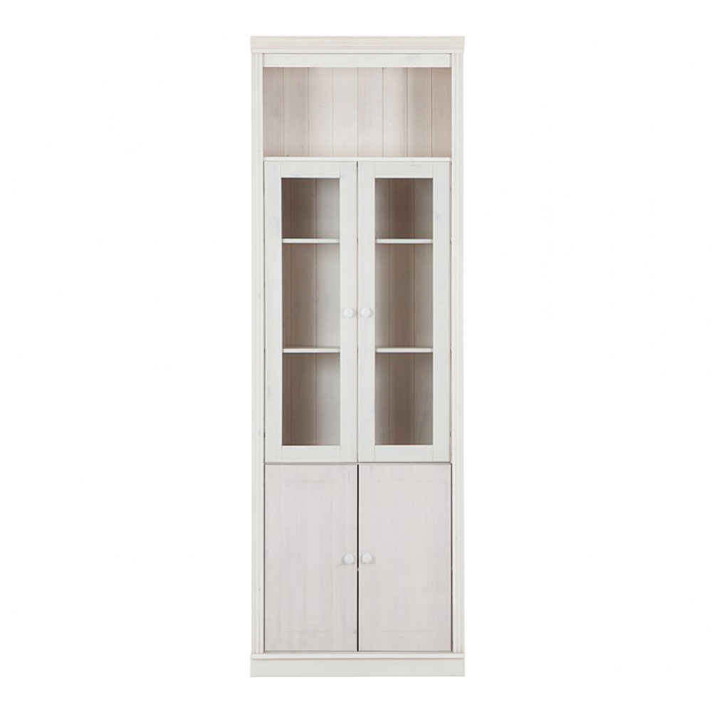 Gavrel Tall Wooden Display Unit with 4 Doors in White