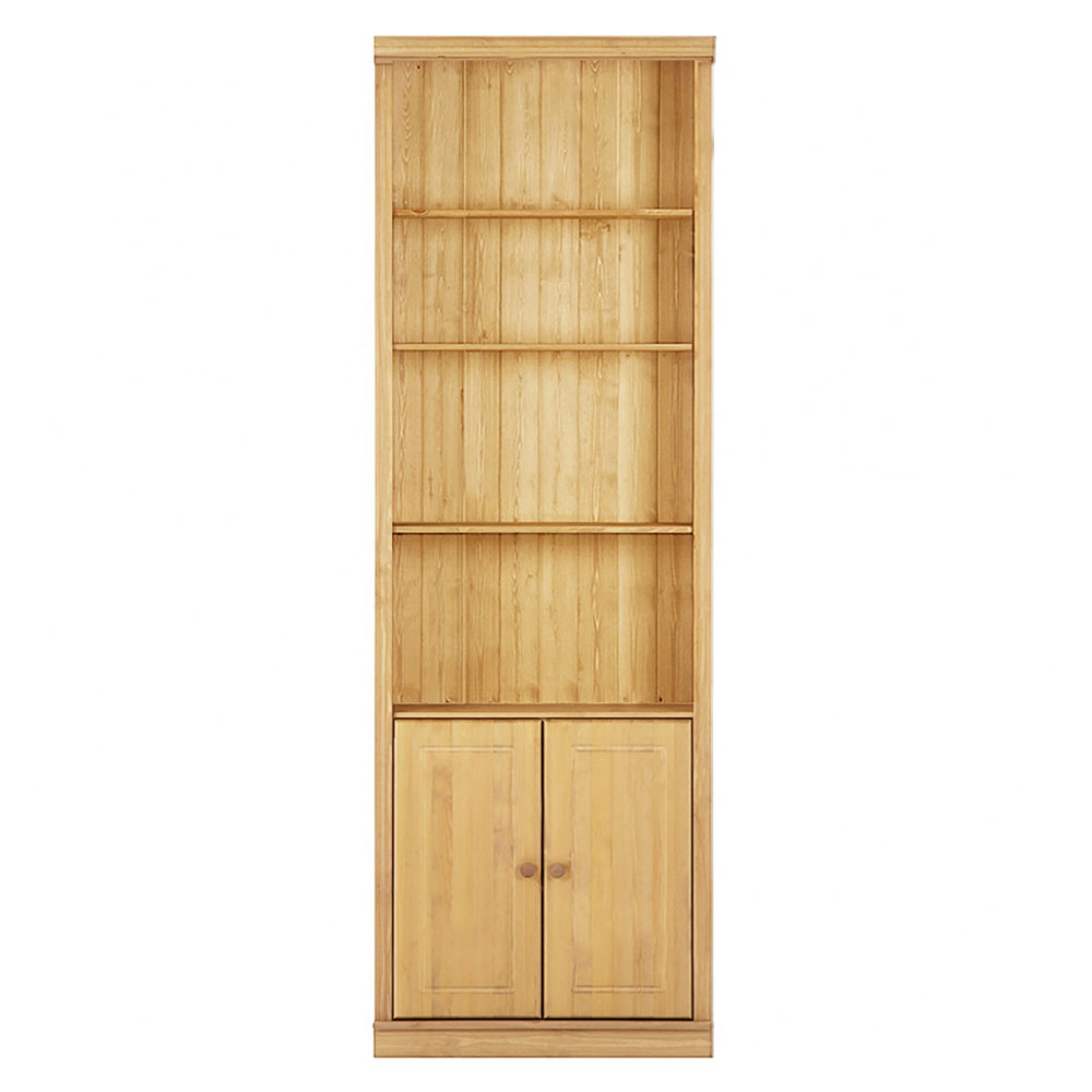 Gavrel Wooden Display Unit with 2 Doors in Wax Brown