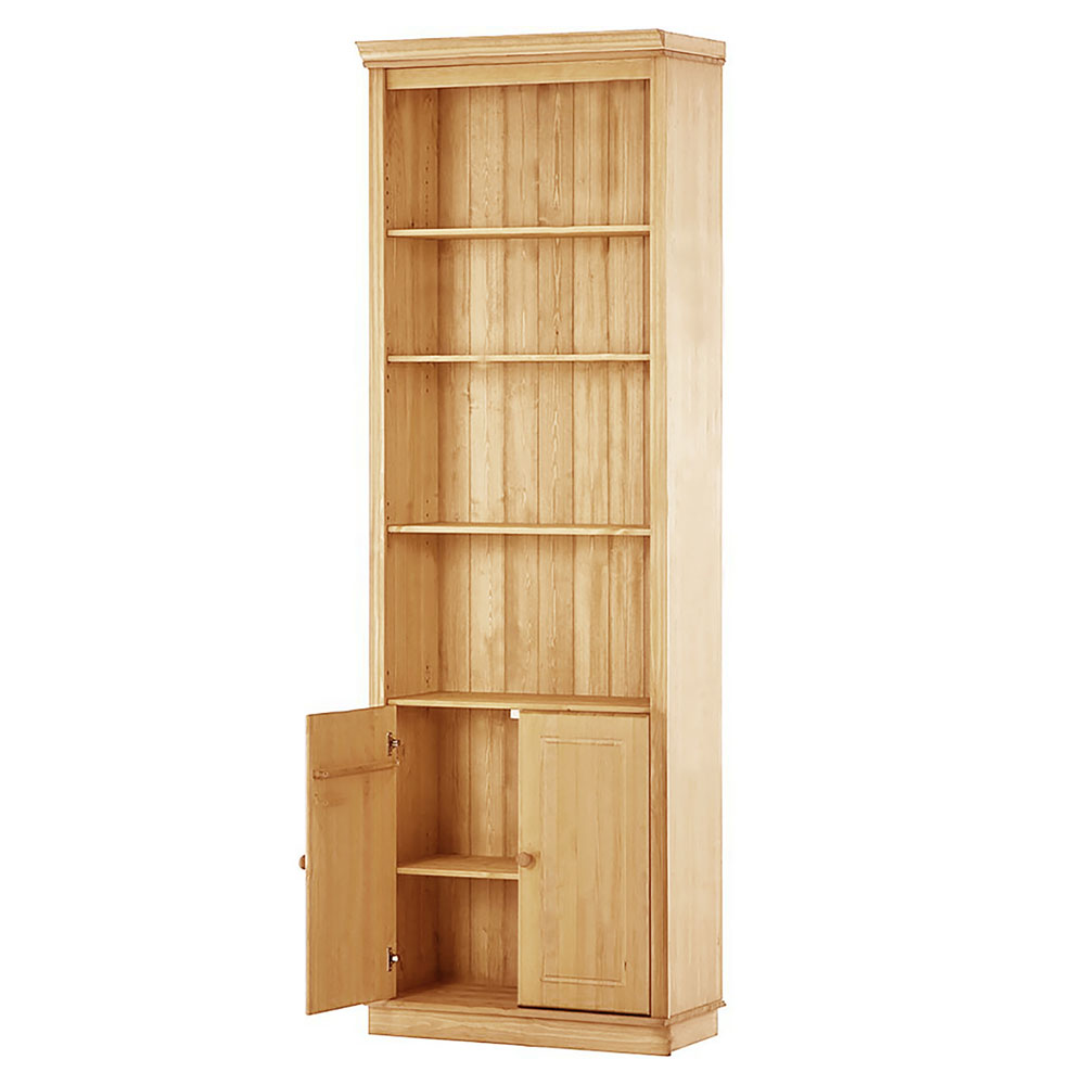 Gavrel Wooden Display Unit with 2 Doors in Wax Brown
