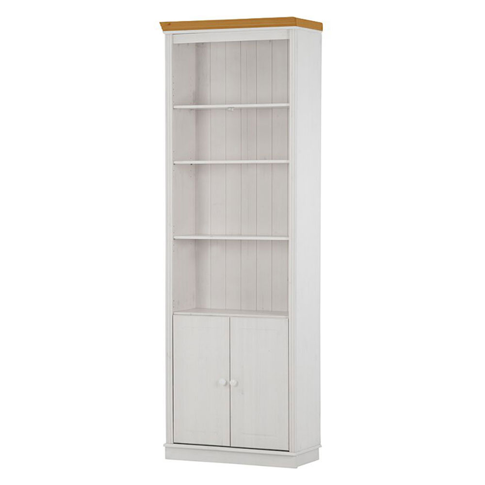 Gavrel Wooden Display Unit with 2 Doors in White and Honey