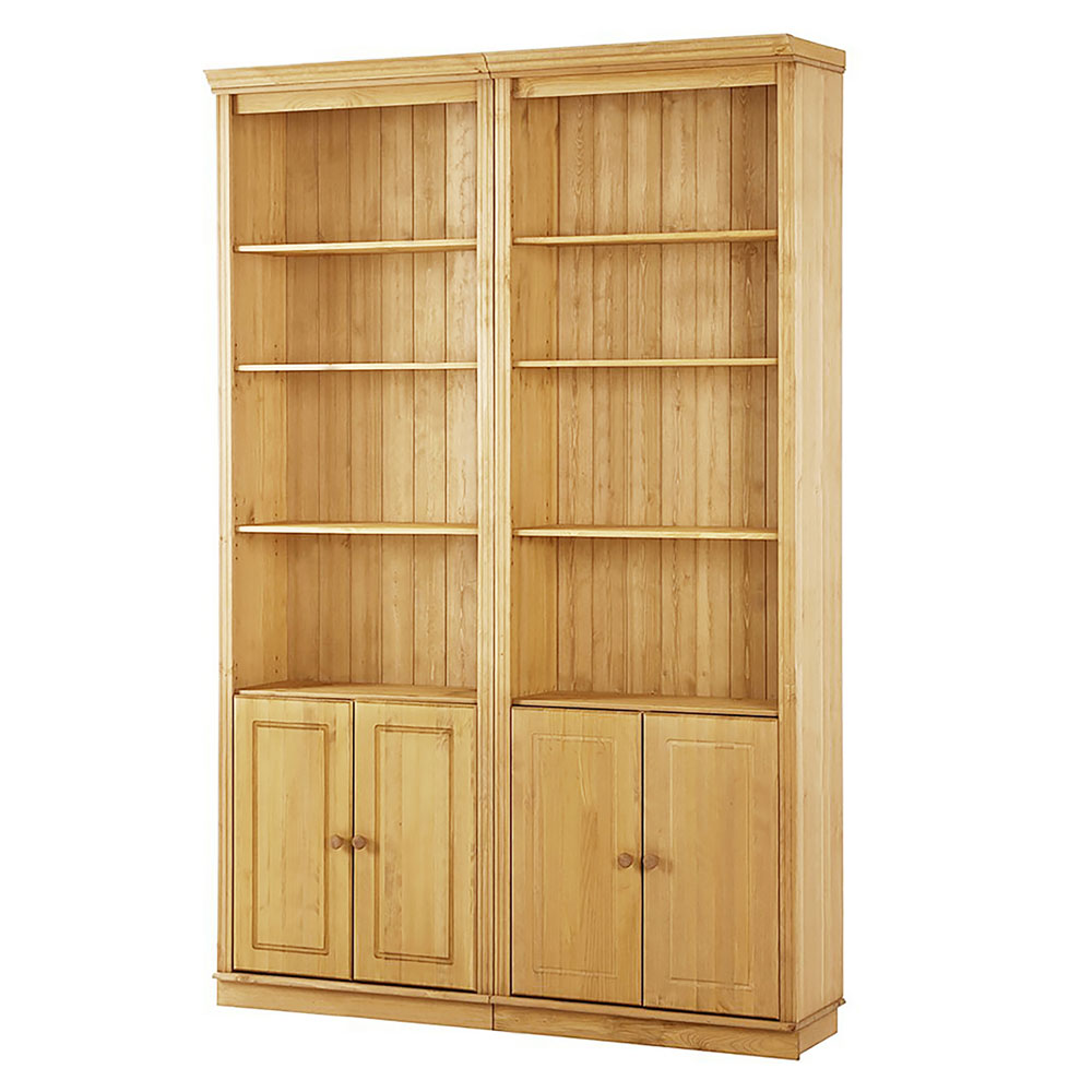 Gavrel Wooden Display Unit with 4 Doors in Wax Brown