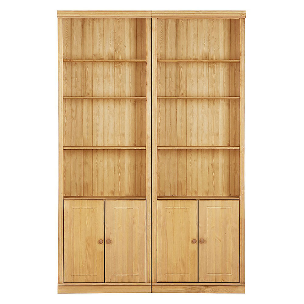 Gavrel Wooden Display Unit with 4 Doors in Wax Brown