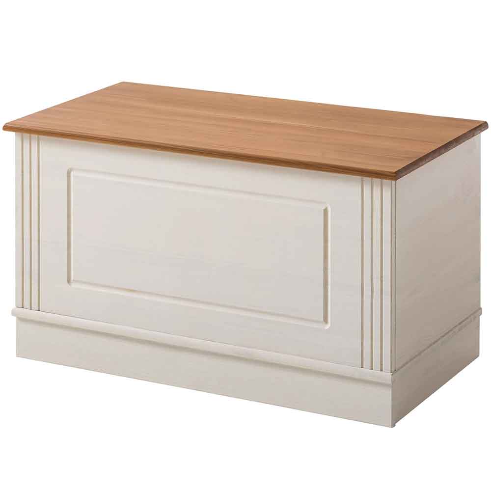 Gavrel Wooden Hallway Storage Bench in White and Honey