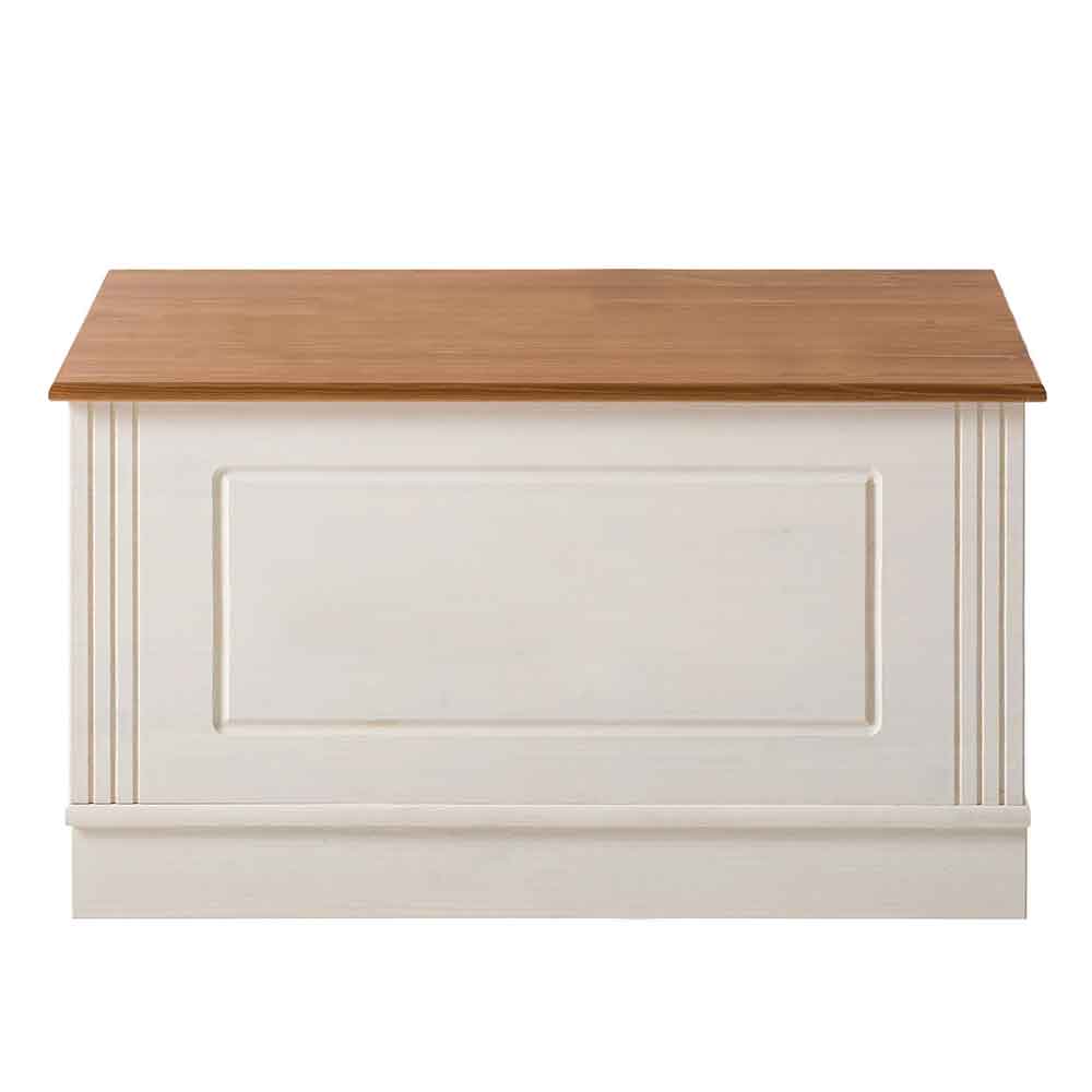 Gavrel Wooden Hallway Storage Bench in White and Honey