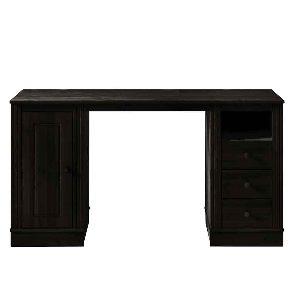 Gavrel Wooden Laptop Desk with 3 Drawers in Brown