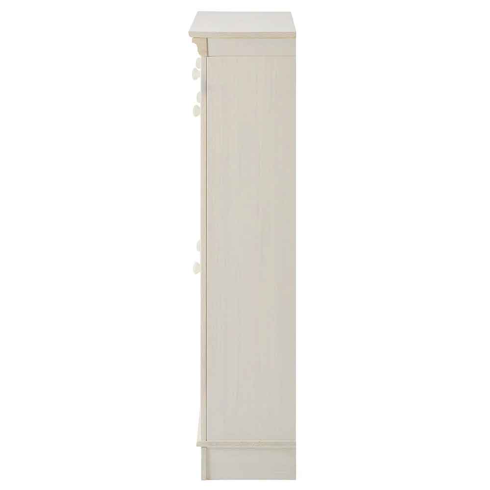 Gavrel Wooden Shoe Storage Cabinet with 2 Flap Doors in White