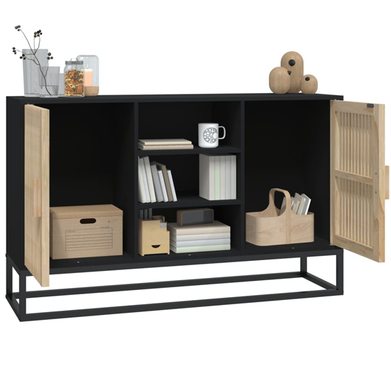 Gavril Wooden Sideboard With 2 Doors In Black