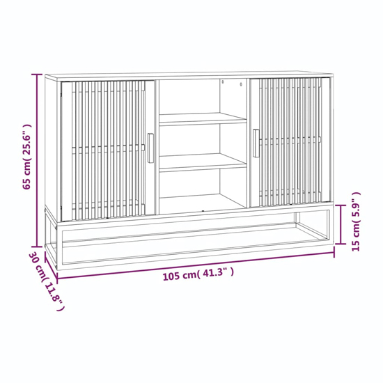 Gavril Wooden Sideboard With 2 Doors In Black