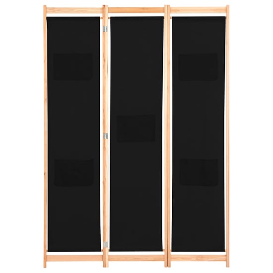 Gavyn Fabric 3 Panels 120cm x 170cm Room Divider In Black_2