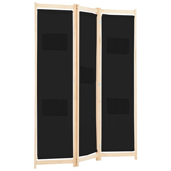 Gavyn Fabric 3 Panels 120cm x 170cm Room Divider In Black_3