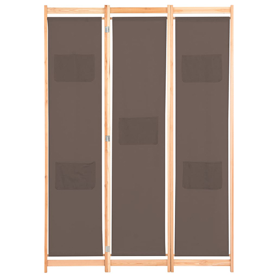 Gavyn Fabric 3 Panels 120cm x 170cm Room Divider In Brown
