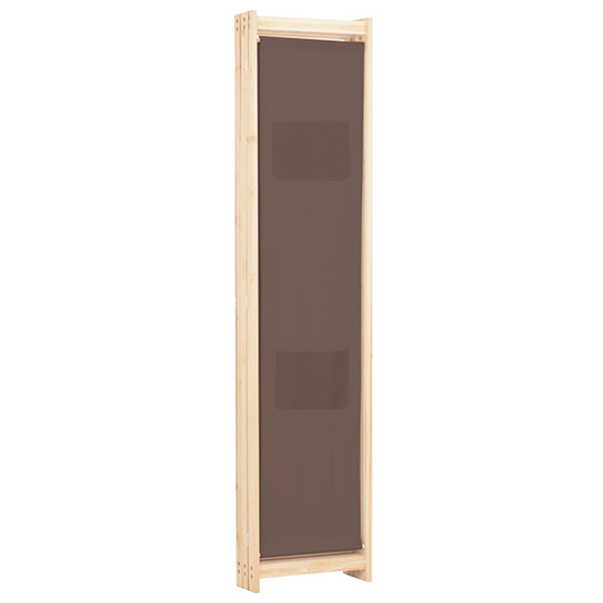 Gavyn Fabric 3 Panels 120cm x 170cm Room Divider In Brown