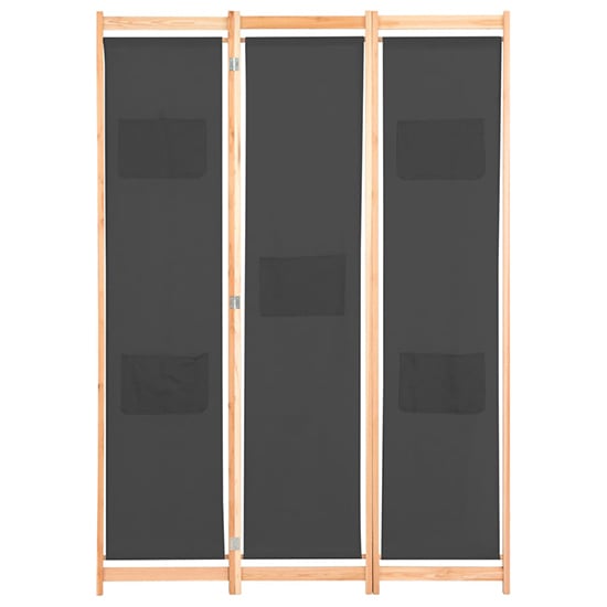 Gavyn Fabric 3 Panels 120cm x 170cm Room Divider In Grey_2