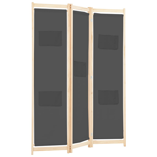Gavyn Fabric 3 Panels 120cm x 170cm Room Divider In Grey_3