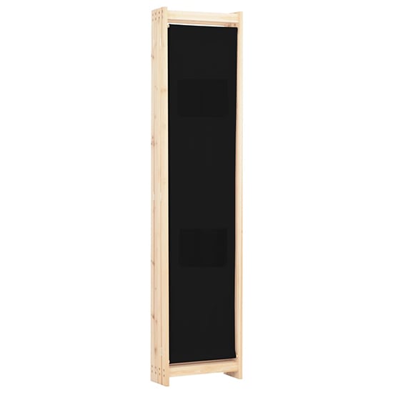 Gavyn Fabric 4 Panels 160cm x 170cm Room Divider In Black_4