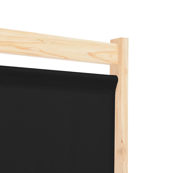 Gavyn Fabric 4 Panels 160cm x 170cm Room Divider In Black_5