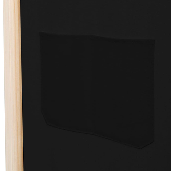 Gavyn Fabric 4 Panels 160cm x 170cm Room Divider In Black_7