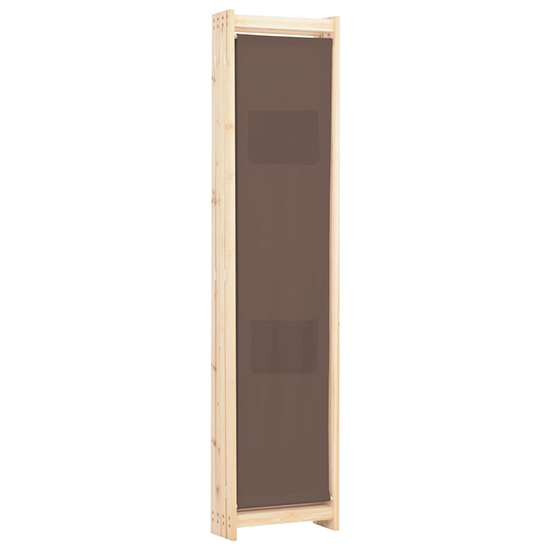 Gavyn Fabric 4 Panels 160cm x 170cm Room Divider In Brown