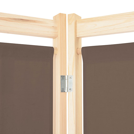 Gavyn Fabric 4 Panels 160cm x 170cm Room Divider In Brown