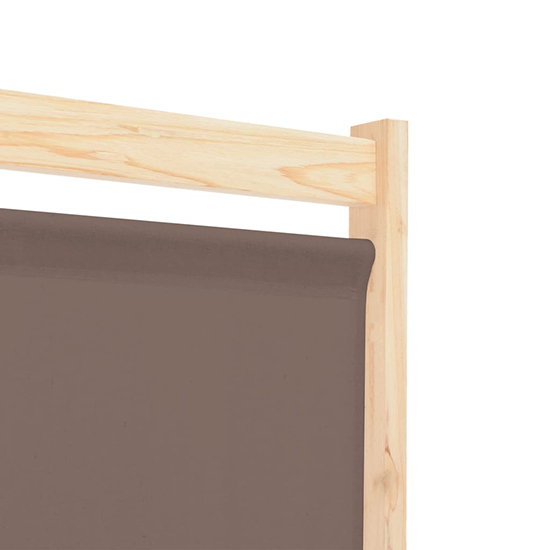 Gavyn Fabric 4 Panels 160cm x 170cm Room Divider In Brown