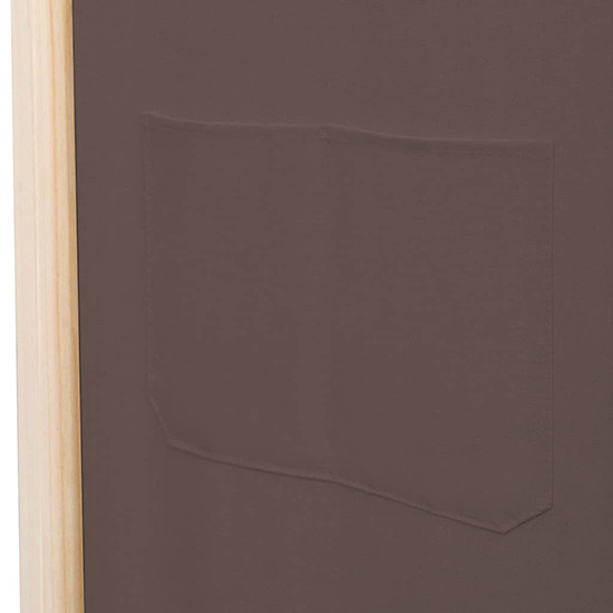 Gavyn Fabric 4 Panels 160cm x 170cm Room Divider In Brown