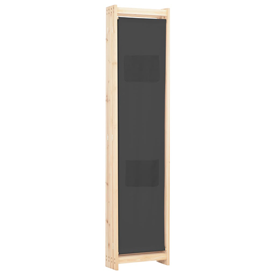 Gavyn Fabric 4 Panels 160cm x 170cm Room Divider In Grey
