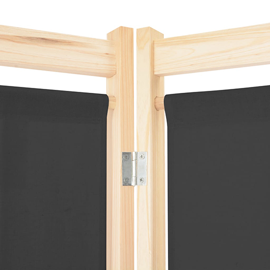 Gavyn Fabric 4 Panels 160cm x 170cm Room Divider In Grey