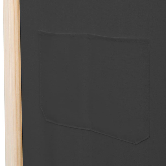 Gavyn Fabric 4 Panels 160cm x 170cm Room Divider In Grey