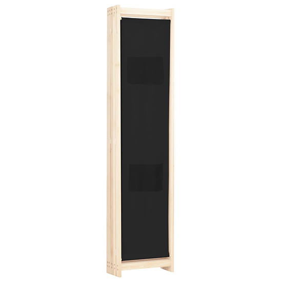 Gavyn Fabric 5 Panels 200cm x 170cm Room Divider In Black_4