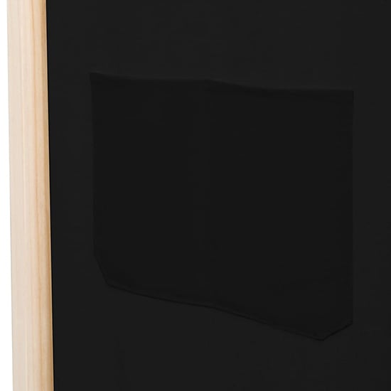 Gavyn Fabric 5 Panels 200cm x 170cm Room Divider In Black_7